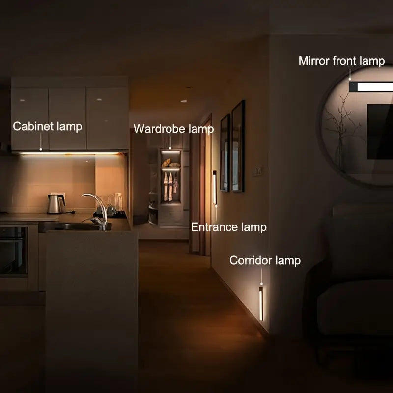 Premium LED Schrankleuchte 50 cm – Kabellos, Wiederaufladbar mit Bewegungsmelder