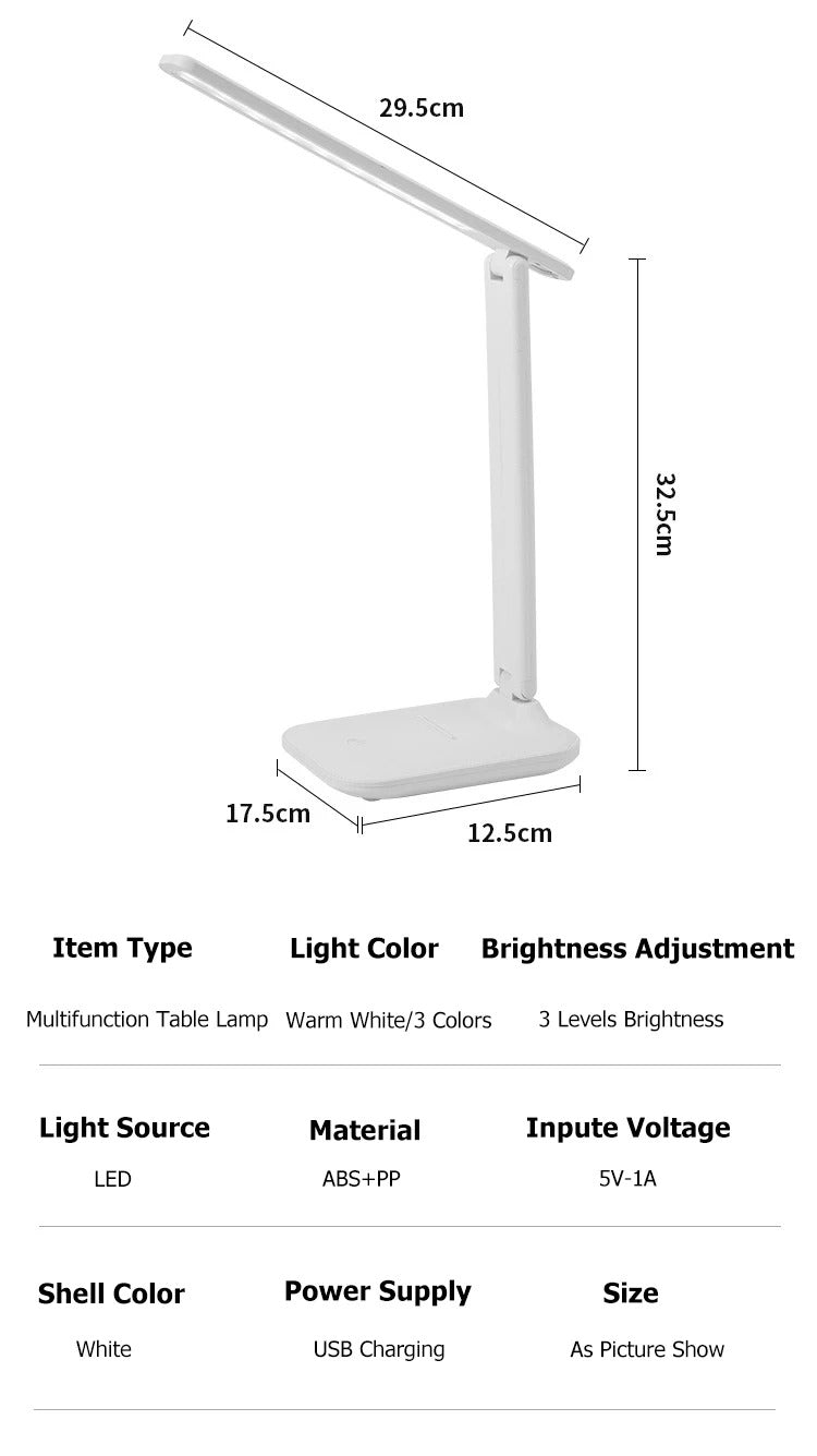 LED-Tischlampe mit USB und Touch-Steuerung